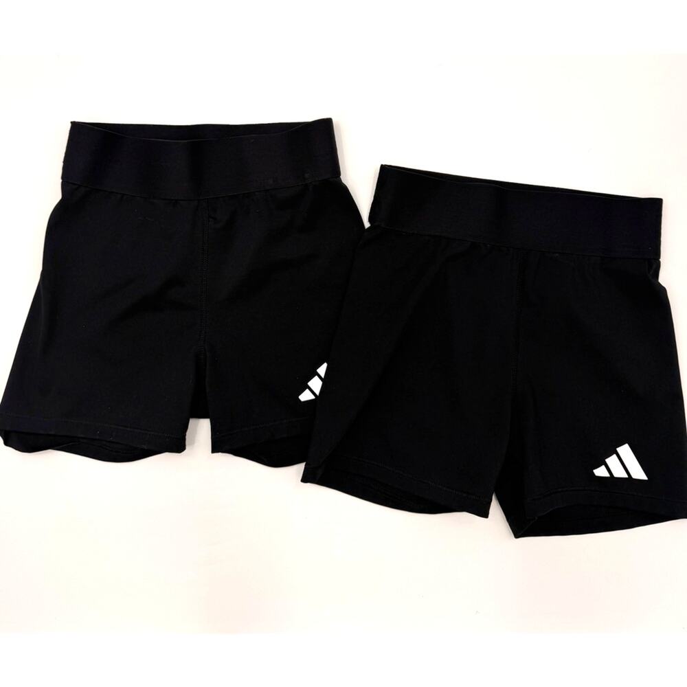 (2) Adidas Techfit Volleyball Shorts Women XS 3” Black Compression FK0993